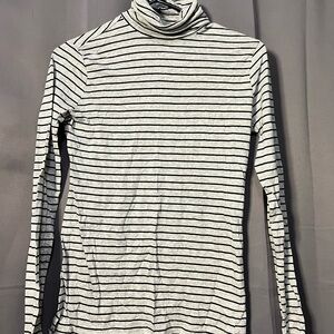 Striped Turtleneck Long Sleeve Top